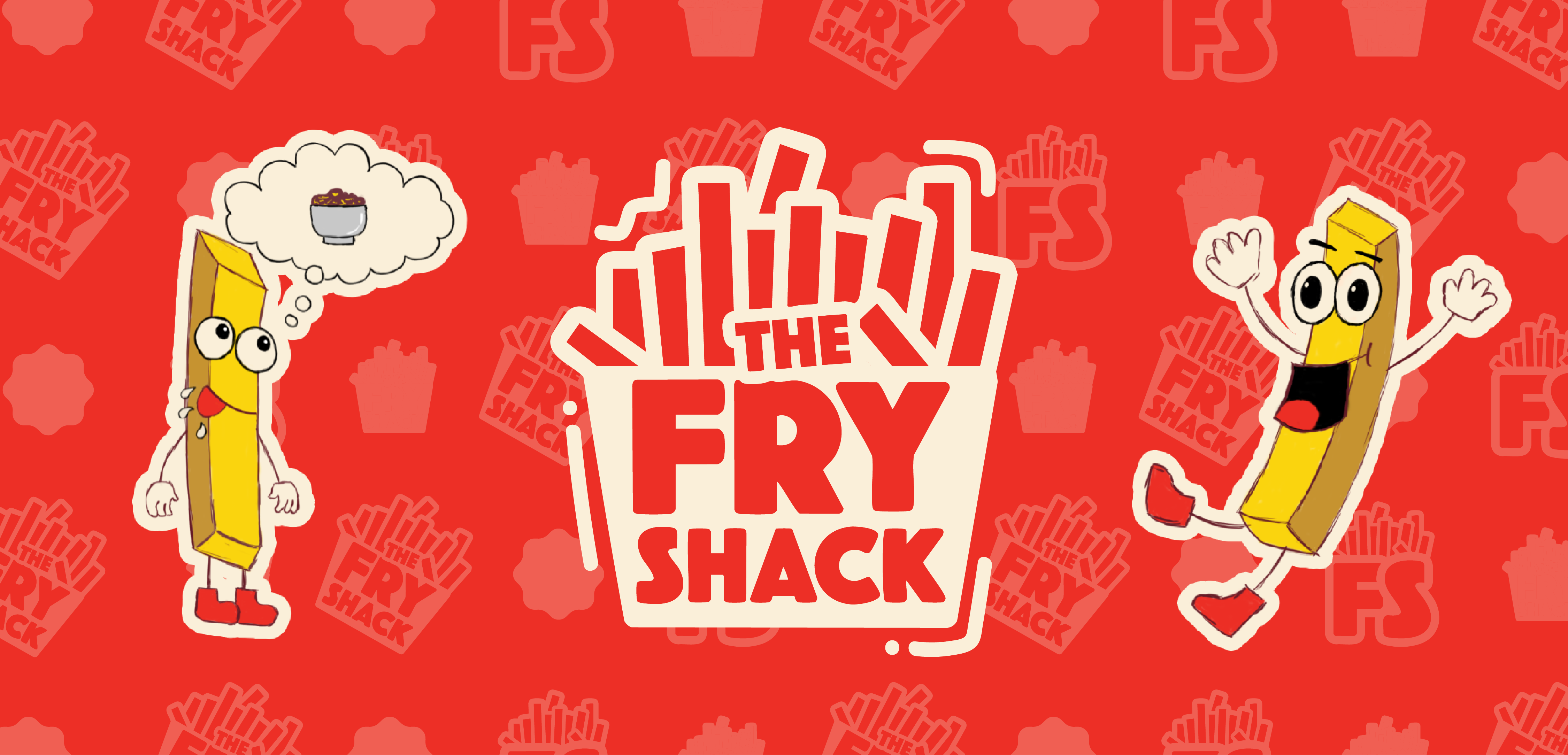 The Fry Shack brand identity - logo and playful illustrations